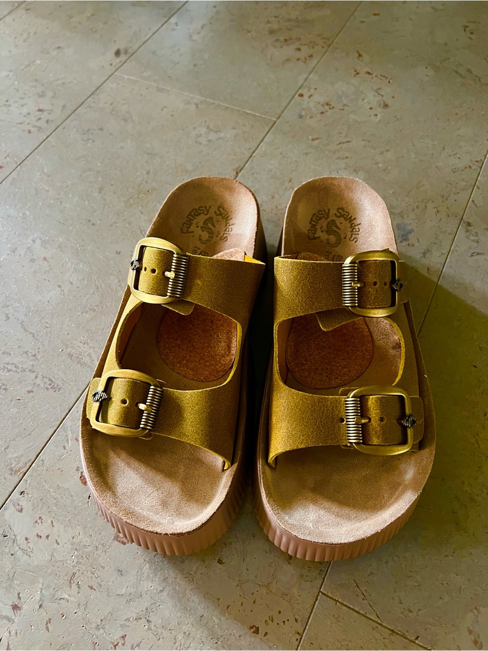 Women's Fantasy Slide Rochelle Sandals in Golden yellow